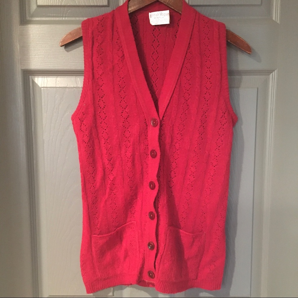 Vintage British Vogue Button Down Sweater Vest